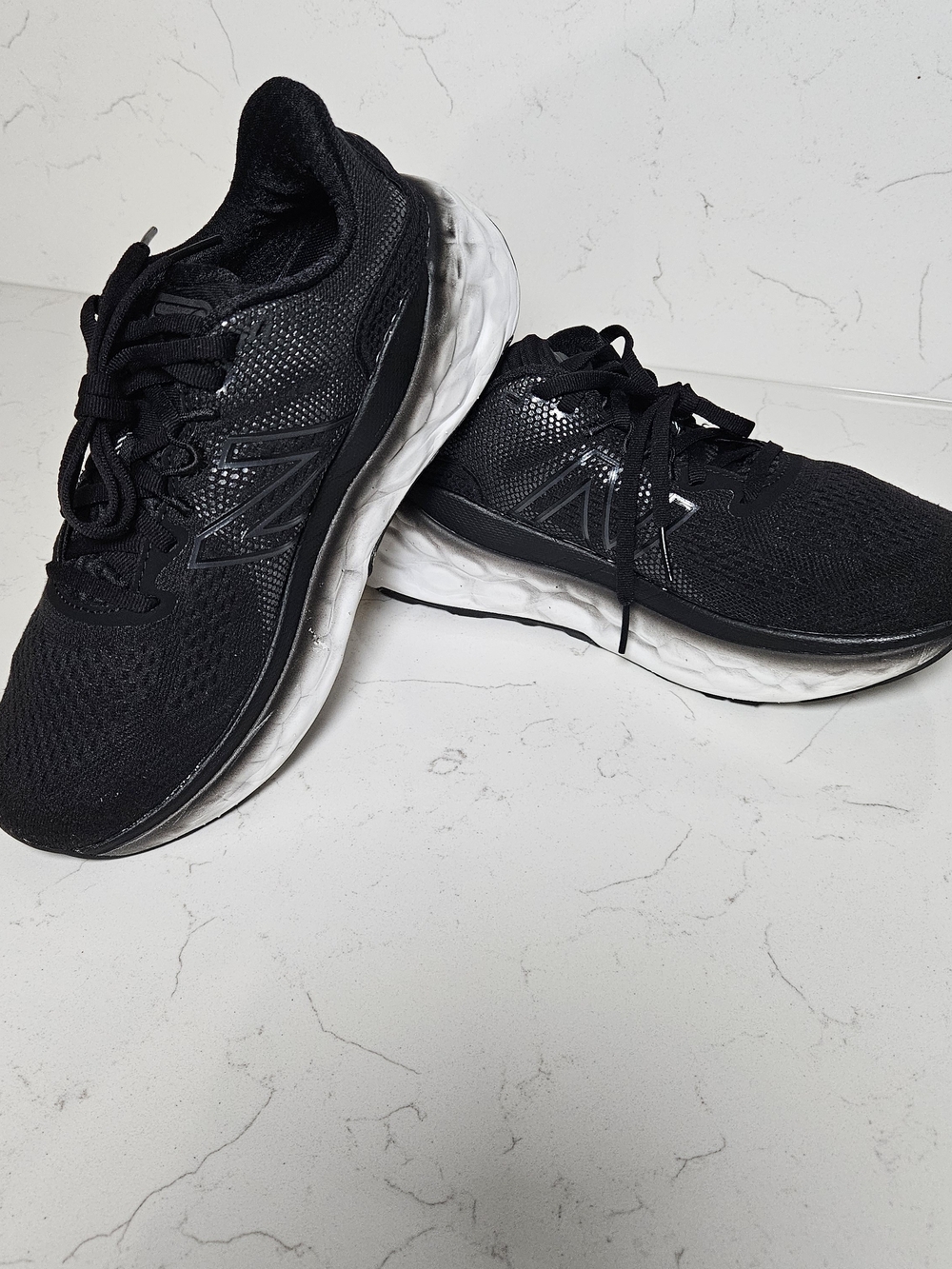 New Balance Fresh Foam More V3 Black & White Men's Athletic Running Shoes